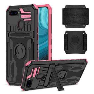 For OPPO A7 / A5s Armor Wristband Phone Case(Pink)