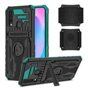 For vivo Y17 Armor Wristband Phone Case(Dark Green)