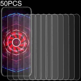 50 PCS 0.26mm 9H 2.5D Tempered Glass Film For ZTE nubia Red Magic 3s / 3