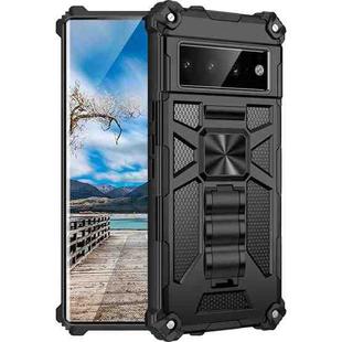 For Google Pixel 6 Pro Armor Shockproof TPU + PC Magnetic Phone Case with Holder(Black)