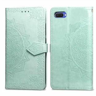 For OPPO A5 Embossed Mandala Pattern PC + TPU Horizontal Flip Leather Case with Holder & Card Slots(Green)