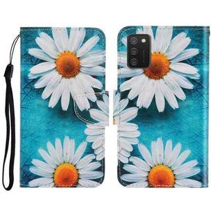 For Samsung Galaxy A03s 166mm Version 3D Colored Drawing Horizontal Flip Leather Phone Case with Holder & Card Slots & Wallet(Chrysanthemum)