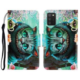 For Samsung Galaxy A03s 166mm Version 3D Colored Drawing Horizontal Flip Leather Phone Case with Holder & Card Slots & Wallet(Green Eyes)