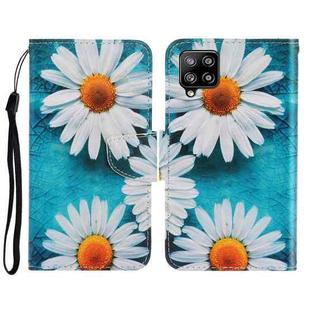 For Samsung Galaxy A12 3D Colored Drawing Horizontal Flip Leather Phone Case with Holder & Card Slots & Wallet(Chrysanthemum)