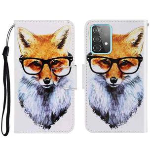 For Samsung Galaxy A52 3D Colored Drawing Horizontal Flip Leather Phone Case with Holder & Card Slots & Wallet(Fox)