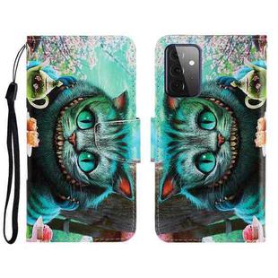For Samsung Galaxy A72 3D Colored Drawing Horizontal Flip Leather Phone Case with Holder & Card Slots & Wallet(Green Eyes)