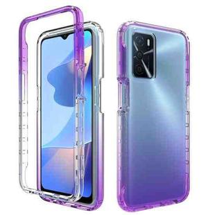 For OPPO A16 Shockproof High Transparency Two-color Gradual Change PC+TPU Candy Colors Phone Protective Case(Purple)