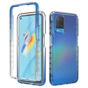 For OPPO A54 4G Shockproof High Transparency Two-color Gradual Change PC+TPU Candy Colors Phone Protective Case(Blue)