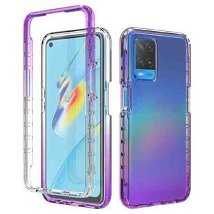 For OPPO A54 4G Shockproof High Transparency Two-color Gradual Change PC+TPU Candy Colors Phone Protective Case(Purple)