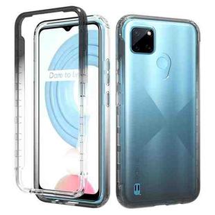 For OPPO Realme C21Y Shockproof High Transparency Two-color Gradual Change PC+TPU Candy Colors Phone Protective Case(Black)