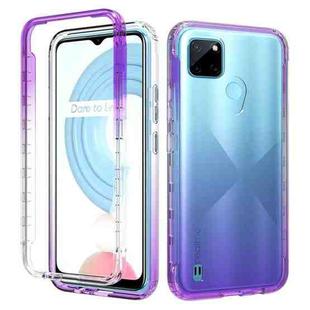 For OPPO Realme C21Y Shockproof High Transparency Two-color Gradual Change PC+TPU Candy Colors Phone Protective Case(Purple)