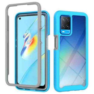 For OPPO A54 4G Starry Sky Solid Color Series Shockproof PC + TPU Phone Case(Light Blue)