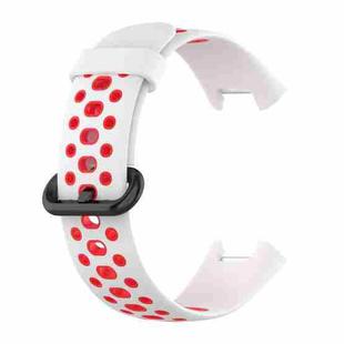 For Xiaomi Redmi Watch 2 Two-color Silicone Strap Watch Band(White Red)
