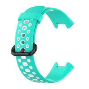 For Xiaomi Redmi Watch 2 Two-color Silicone Strap Watch Band(Cyan White)