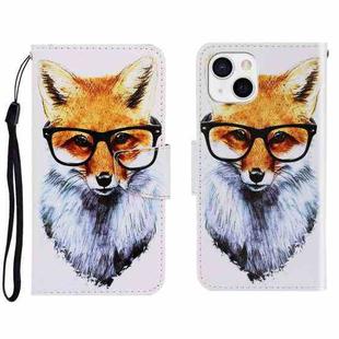 For iPhone 13 mini 3D Colored Drawing Horizontal Flip Leather Phone Case (Fox)