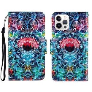 For iPhone 13 Pro 3D Colored Drawing Horizontal Flip Leather Phone Case (Mandala)