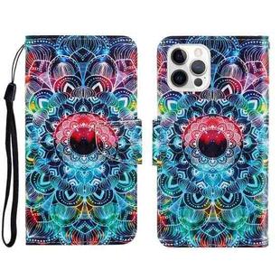 For iPhone 13 Pro Max 3D Colored Drawing Horizontal Flip Leather Phone Case (Mandala)