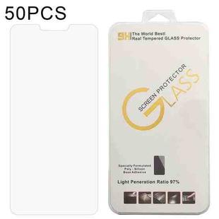 50 PCS 0.26mm 9H 2.5D Tempered Glass Film For LG G7 One