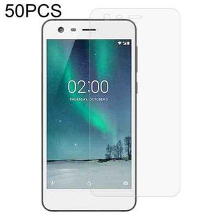 50 PCS 0.26mm 9H 2.5D Tempered Glass Film For Nokia 2