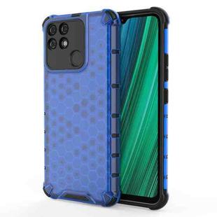 For OPPO Realme Narzo 50A Shockproof Honeycomb PC + TPU Phone Case(Blue)
