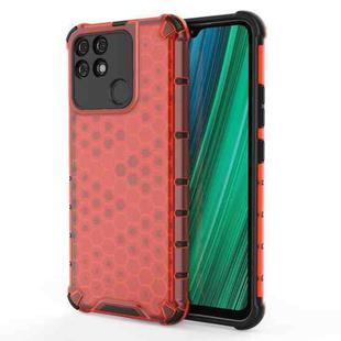 For OPPO Realme Narzo 50A Shockproof Honeycomb PC + TPU Phone Case(Red)