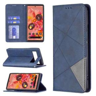 For Google Pixel 6 Prismatic Invisible Magnetic Horizontal Flip Phone Leather Case with Holder & Card Slots & Photo Frame(Blue)
