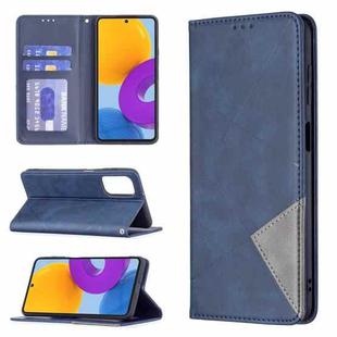 For Samsung Galaxy M52 5G Prismatic Invisible Magnetic Horizontal Flip Phone Leather Case with Holder & Card Slots & Photo Frame(Blue)