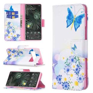 For Google Pixel 6 Pro Colored Drawing Pattern Horizontal Flip Phone Leather Case with Holder & Card Slots & Wallet(Butterfly Love)