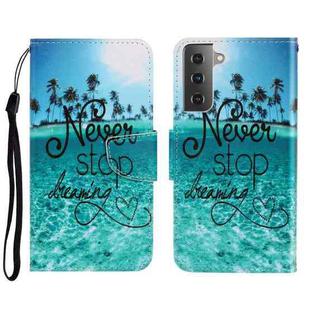 For Samsung Galaxy S22+ 5G 3D Colored Drawing Horizontal Flip Leather Phone Case(Blue Coconut Grove)