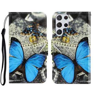 For Samsung Galaxy S22 Ultra 5G 3D Colored Drawing Horizontal Flip Leather Phone Case(A Butterfly)