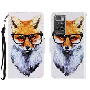 For Xiaomi Redmi 10 3D Colored Drawing Horizontal Flip Leather Phone Case(Fox)