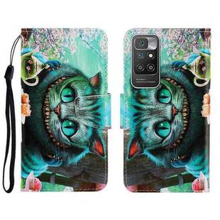 For Xiaomi Redmi 10 3D Colored Drawing Horizontal Flip Leather Phone Case(Green Eyes)