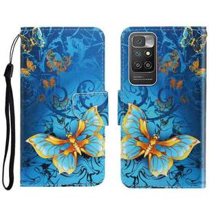 For Xiaomi Redmi 10 3D Colored Drawing Horizontal Flip Leather Phone Case(Jade Butterfly)