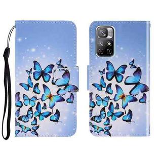 For Xiaomi Redmi Note 11 Global 3D Colored Drawing Horizontal Flip Leather Phone Case(Multiple Butterflies)