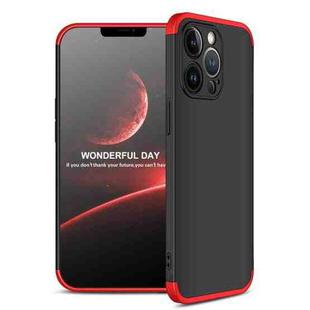 For iPhone 13 Pro GKK Three Stage Splicing Full Coverage PC Phone Case (Black Red)