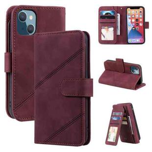 For iPhone 13 Skin Feel Horizontal Flip Leather Phone Case(Red)