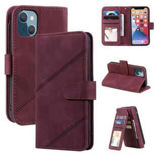 For iPhone 13 mini Skin Feel Horizontal Flip Leather Phone Case (Red)