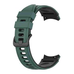 For Samsung Galaxy Watch4 Classic 42mm / 46mm Two-color Silicone Strap Watch Band(Olive Green Black)
