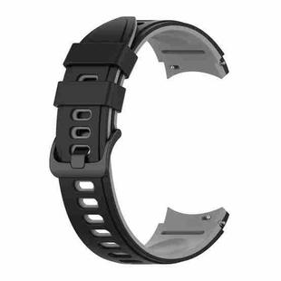 For Samsung Galaxy Watch4 Classic 42mm / 46mm Two-color Silicone Strap Watch Band(Black Grey)