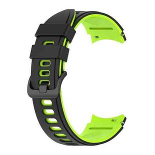 For Samsung Galaxy Watch4 Classic 42mm / 46mm Two-color Silicone Strap Watch Band(Black Lime Green)