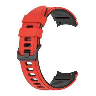 For Samsung Galaxy Watch4 Classic 42mm / 46mm Two-color Silicone Strap Watch Band(Red Black)