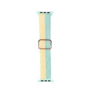 Adjustable Striped Woven Nylon Strap Watch Band For Apple Watch Series 8&7 41mm / SE 2&6&SE&5&4 40mm / 3&2&1 38mm(Pink Green)