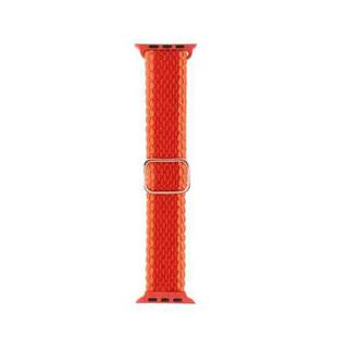 Adjustable Striped Woven Nylon Strap Watch Band For Apple Watch Ultra 49mm / Series 8&7 45mm / SE 2&6&SE&5&4 44mm / 3&2&1 42mm(Red)