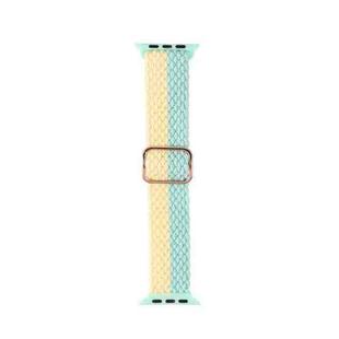Adjustable Striped Woven Nylon Strap Watch Band For Apple Watch Ultra 49mm / Series 8&7 45mm / SE 2&6&SE&5&4 44mm / 3&2&1 42mm(Pink Green)