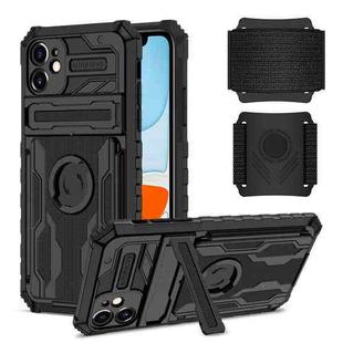 For iPhone 11 Kickstand Detachable Armband Phone Case (Black)
