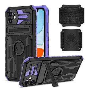 For iPhone 11 Kickstand Detachable Armband Phone Case (Purple)