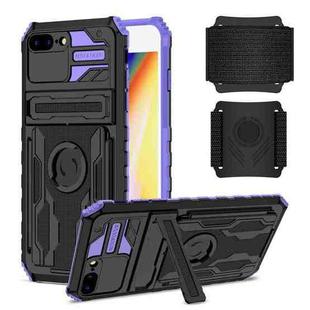 Kickstand Detachable Armband Phone Case For iPhone 7 Plus / 8 Plus(Purple)