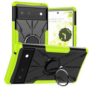 For Google Pixel 6 Armor Bear Shockproof PC + TPU Phone Case with Ring Holder(Green)