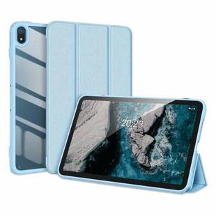 For Nokia T20 DUX DUCIS TOBY Series Antiskid PU Leather Flip Tablet Case with Sleep / Wake-up Function(Blue)