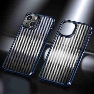 Ice Crystal Carbon Fiber Phone Case For iPhone 13(Blue)